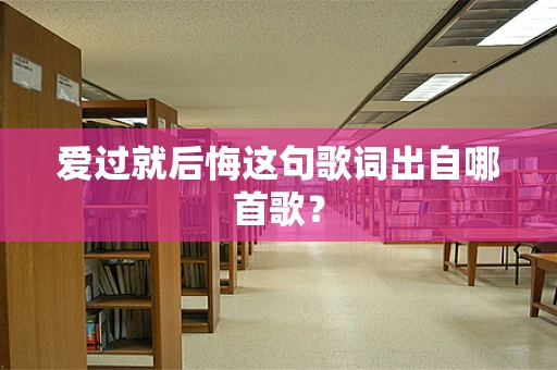 爱过就后悔这句歌词出自哪首歌？